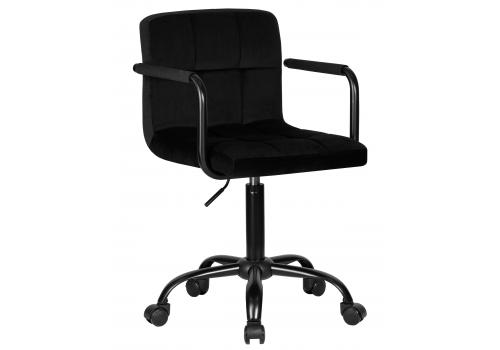  Офисное кресло для персонала DOBRIN TERRY BLACK, черный велюр (MJ9-101), фото 1 