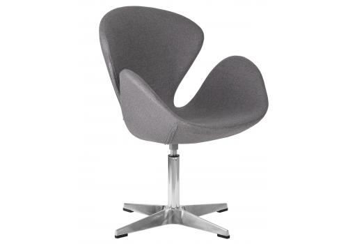  Кресло дизайнерское DOBRIN SWAN, серая ткань AF7, алюминиевое основание, фото 2 