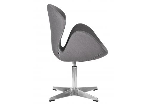  Кресло дизайнерское DOBRIN SWAN, серая ткань AF7, алюминиевое основание, фото 3 