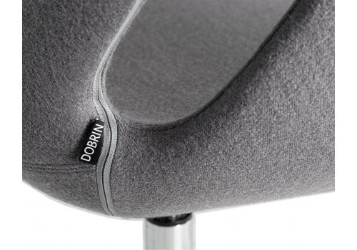  Кресло дизайнерское DOBRIN SWAN, серая ткань AF7, алюминиевое основание, фото 9 