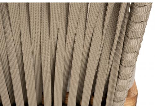  "Мальорка" диван 3-местный плетеный из роупа, основание дуб, роуп серо-коричневый 23мм, ткань бежевая 052, фото 9 