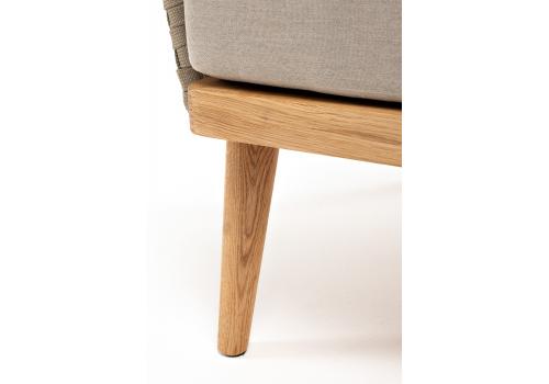  "Мальорка" кресло плетеное из роупа, основание дуб, роуп серо-коричневый 23мм, ткань бежевая 052, фото 10 