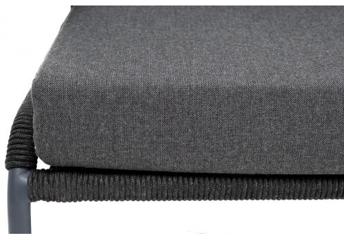  "Милан" диван 2-местный плетеный из роупа, каркас алюминий темно-серый (RAL7024) муар, роуп темно-серый круглый, ткань темно-серая 027, фото 9 