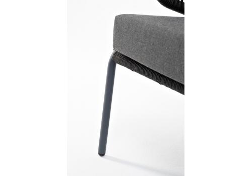 "Милан" диван 3-местный плетеный из роупа, каркас алюминий темно-серый (RAL7024) муар, роуп темно-серый круглый, ткань темно-серая 027, фото 11 