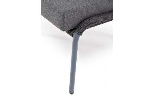 "Милан" кресло плетеное из роупа, каркас алюминий темно-серый (RAL7024) муар, роуп темно-серый круглый, ткань темно-серая 027, фото 8 