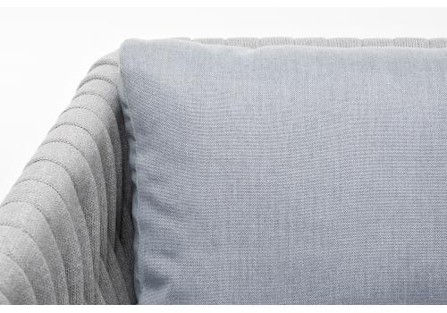  "Монако" кресло плетеное из роупа, каркас алюминий светло-серый (RAL7035) муар, роуп светло-серый 40 мм, ткань светло-серая, фото 7 