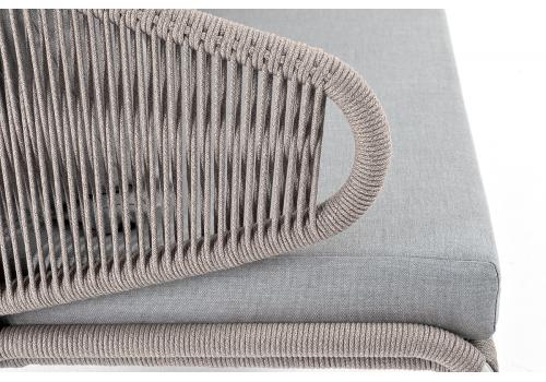  "Милан" диван 2-местный плетеный из роупа, каркас алюминий темно-серый (RAL7024) муар, роуп темно-серый круглый, ткань темно-серая 019, фото 5 