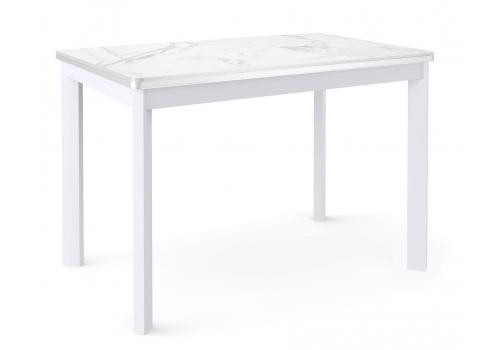  Стол DikLine LK110 Керамика Белый мрамор/подстолье белое/опоры белые, фото 1 