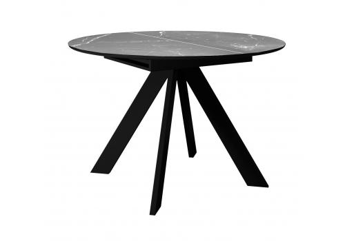  Стол DikLine SKC110 d1100 Керамика Серый мрамор/подстолье черное/опоры черные, фото 1 