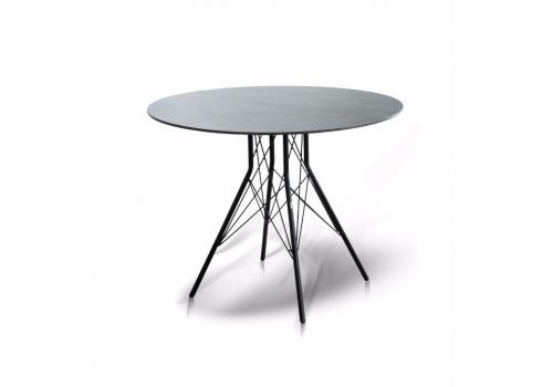  "Конте" интерьерный стол из HPL круглый Ø80см, цвет "серый гранит", фото 1 