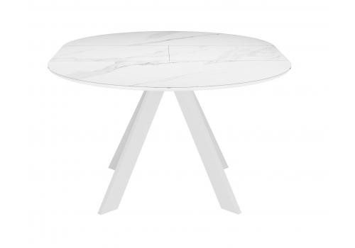  Стол DikLine SKC110 d1100 Керамика Белый мрамор/подстолье белое/опоры белые, фото 7 