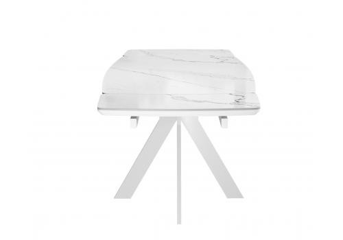  Стол DikLine DKU120 Керамика Белый мрамор/подстолье белое/опоры белые (2 уп.), фото 4 