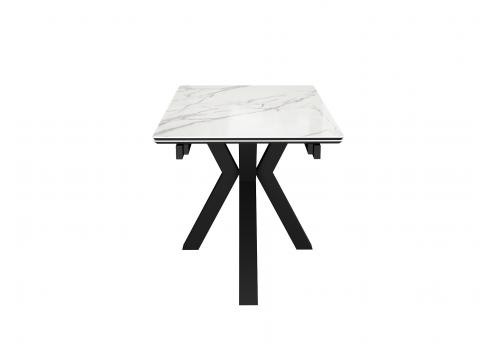  Стол DikLine SFE160 Керамика Tianshan White (белый полуглянец)/подстолье черное/опоры черные (2 уп.), фото 6 