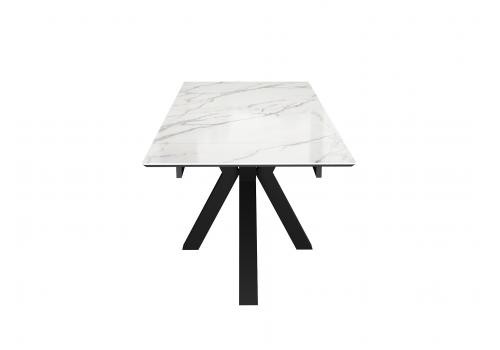  Стол DikLine SFE160 Керамика Tianshan White (белый полуглянец)/подстолье черное/опоры черные (2 уп.), фото 5 