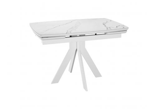  Стол DikLine DKU120 Керамика Белый мрамор/подстолье белое/опоры белые (2 уп.), фото 1 