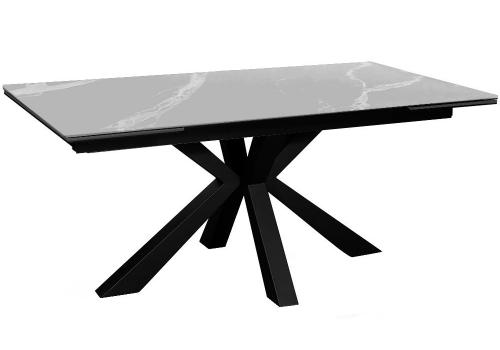  Стол DikLine SFE160 Керамика Серый мрамор/подстолье черное/опоры черные (2 уп.), фото 1 