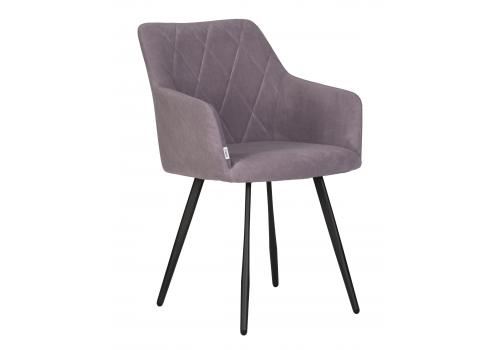  Стул обеденный DOBRIN ROBY, ЭМАЛЬ ЧЕРНЫЙ МУАР велюр Catania Lavender, фото 1 