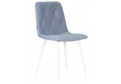  Стул обеденный DOBRIN CHILLY ROMBO, Серо-голубой Simple 26, основание белый, фото 1 