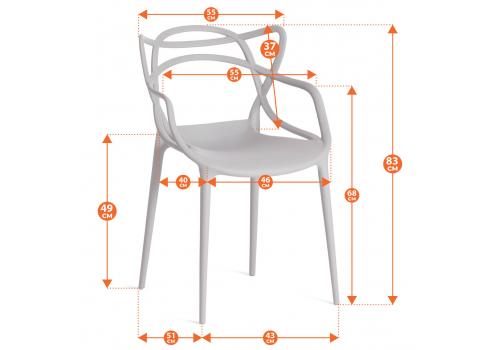  Стул Cat Chair (mod. 028) пластик, 53 x 59 x 82,5 см, желтый (Yellow Y-01) (Комплект из 2 шт.), фото 8 
