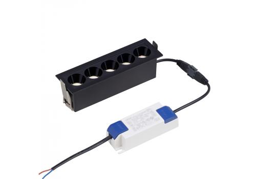  Встраиваемый черный LED светильник с драйвером, линзами, 10Вт, 4000К,  24°, 785лм, фото 3 