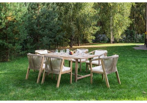Обеденный комплект MICHELLE на 6 персон из натуральной акации, фото 2   Обеденный комплект MICHELLE на 6 персон из натуральной акации, фото 2