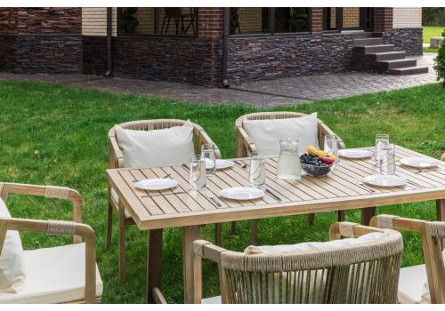 Обеденный комплект MICHELLE на 6 персон из натуральной акации, фото 4   Обеденный комплект MICHELLE на 6 персон из натуральной акации, фото 4