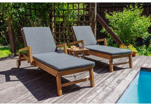  Комплект из 2-х шезлонгов PAOLO из акации и столика LUCIO, фото 1 