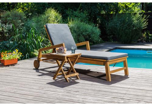  Комплект из шезлонга PAOLO и столика LUCIO из акации(teaklook), фото 1 