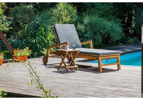  Комплект из шезлонга PAOLO и столика LUCIO из акации(teaklook), фото 3 