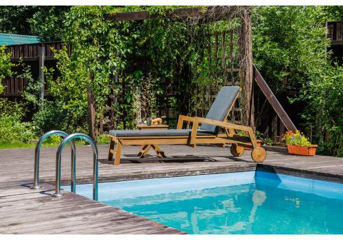  Комплект из шезлонга PAOLO и столика LUCIO из акации(teaklook), фото 4 