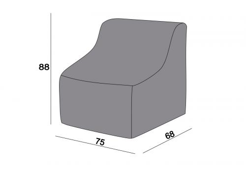  Защитный чехол на модуль Лунго прямой 74×86×65 см, цвет темно-серый, фото 2 