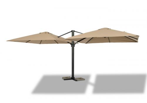  "Фабриано" зонт двухкупольный 3x3м на алюминиевой опоре, тент темно-серый, фото 1 