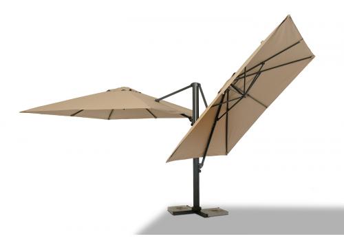  "Фабриано" зонт двухкупольный 3x3м на алюминиевой опоре, тент темно-серый, фото 2 