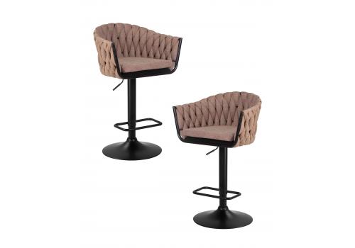  Набор 2 шт Стул барный DOBRIN LEON, коричневая ткань (LAR 275-3), фото 1 