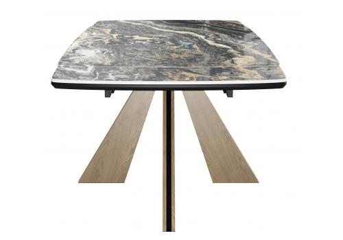 Стол DikLine DKP180 Керамика Amadeus/подстолье черное/опоры дуб галифакс (2 уп.), фото 3   Стол DikLine DKP180 Керамика Amadeus/подстолье черное/опоры дуб галифакс (2 уп.), фото 3