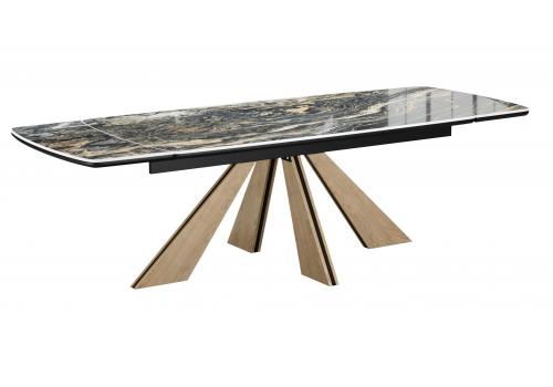 Стол DikLine DKP180 Керамика Amadeus/подстолье черное/опоры дуб галифакс (2 уп.), фото 2   Стол DikLine DKP180 Керамика Amadeus/подстолье черное/опоры дуб галифакс (2 уп.), фото 2