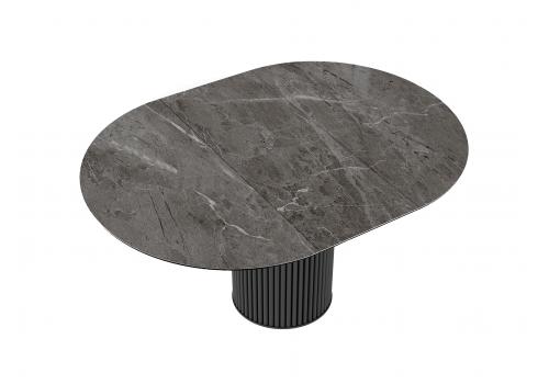  Стол DikLine AKRR120 Керамика Tundra Gris (темно-серый суперглянец)/подстолье черное/опоры черные (2 уп.), фото 4 