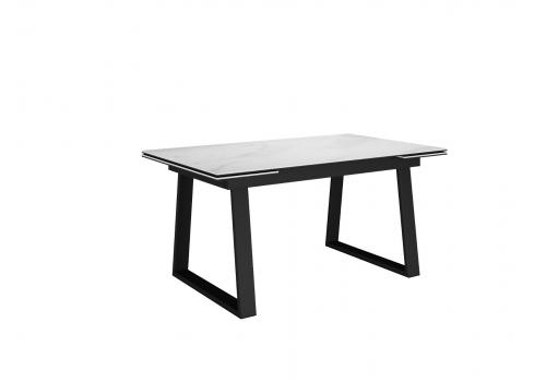  Стол DikLine DKZ160 Керамика Tianshan White (белый полуглянец)/подстолье черное/опоры черные (2 уп.), фото 6 