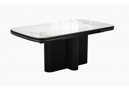  Стол DikLine SKO180 Керамика Пандора Серый глянец YB8020122BG/подстолье черное/опоры черные (2 уп.), фото 1 