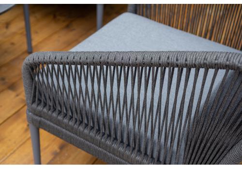  "Канны" лаунж-зона 4-местная из роупа со столиком "Диего" цвета "серый гранит", роуп темно-серый круглый, ткань темно-серая, фото 11 