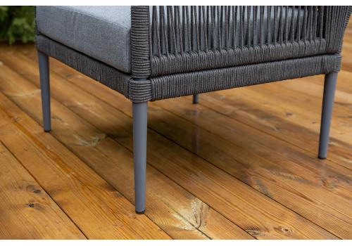  "Канны" лаунж-зона 4-местная из роупа со столиком "Диего" цвета "серый гранит", роуп темно-серый круглый, ткань темно-серая, фото 12 