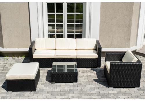  "Даллас" лаунж-зона из искусственного ротанга на 5 персон, цвет черный, фото 1 