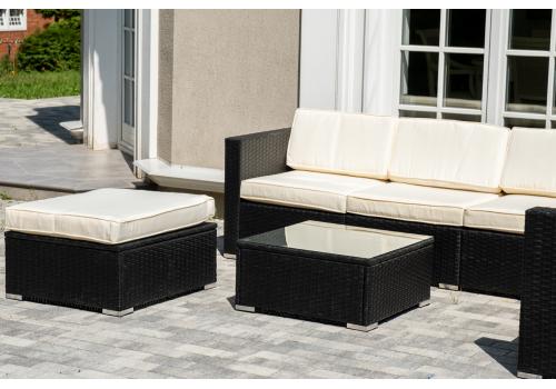  "Даллас" лаунж-зона из искусственного ротанга на 5 персон, цвет черный, фото 4 