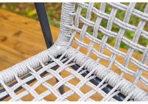  "Тунис" стул плетеный из роупа, каркас алюминий темно-серый (RAL7024), роуп светло-серый, фото 8 