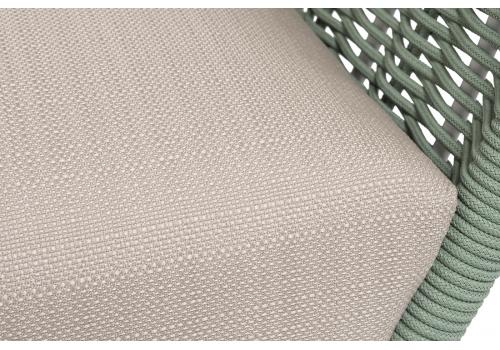  "Фиджи" кресло плетеное из роупа, каркас алюминий светло-серый (RAL7035) муар, роуп зеленый (4204) круглый tex, ткань Mossle бежевая, фото 8 
