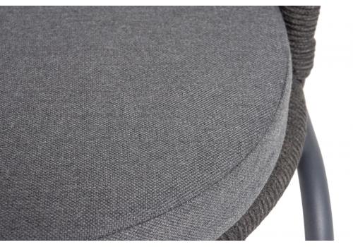  "Люксембург" стул плетеный из роупа, каркас из стали темно-серый (RAL7024) муар, роуп темно-серый круглый, ткань темно-серая 027, фото 8 