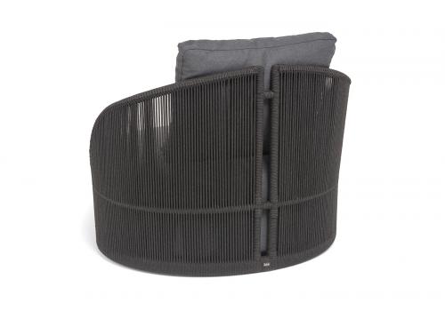  "Монтелла" кресло плетеное из роупа, каркас алюминий темно-серый (RAL7024) муар, роуп темно-серый круглый, ткань темно-серая 027, фото 5 