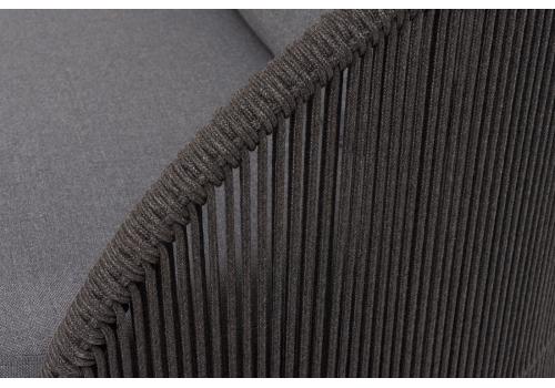  "Монтелла" кресло плетеное из роупа, каркас алюминий темно-серый (RAL7024) муар, роуп темно-серый круглый, ткань темно-серая 027, фото 7 