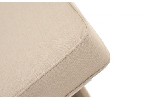  "Ривьера" шезлонг плетеный из роупа, каркас алюминий белый муар, роуп бежевый круглый, ткань бежевая 052, фото 7 