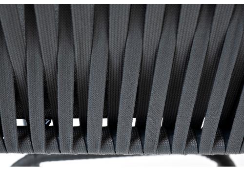  "Бордо" стул барный плетеный из роупа, каркас из стали темно-серый (RAL7024) муар, роуп серый 15мм, ткань темно-серая 027, фото 8 